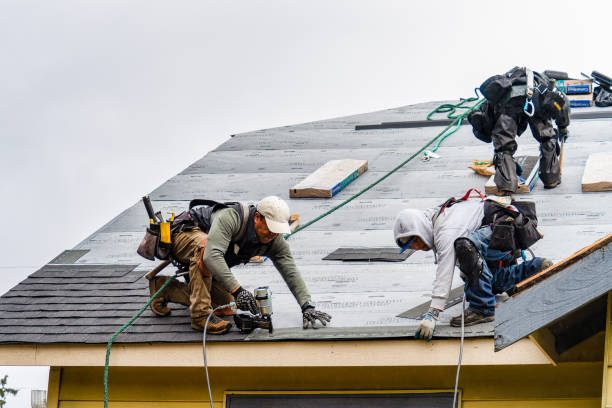 Professional Gutter Installation technician working in Carver, MA